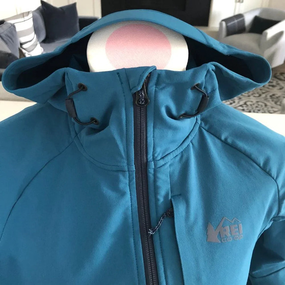 REI Co-op Activator Soft-Shell Casual Outdoor Full Zip Jacket Teal Blue Sz S - Picture 9 of 13
